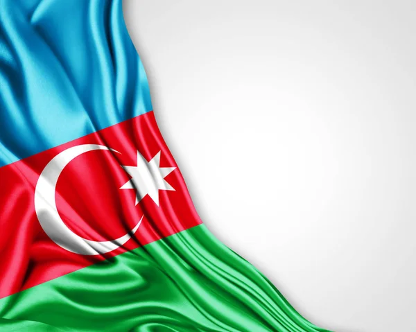 Bandiera Dell Azerbaigian Con Spazio Copia Del Testo Illustrazione — Foto Stock