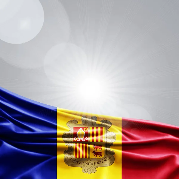 Vlag Van Andorra Met Kopie Ruimte Voor Tekst Illustratie — Stockfoto