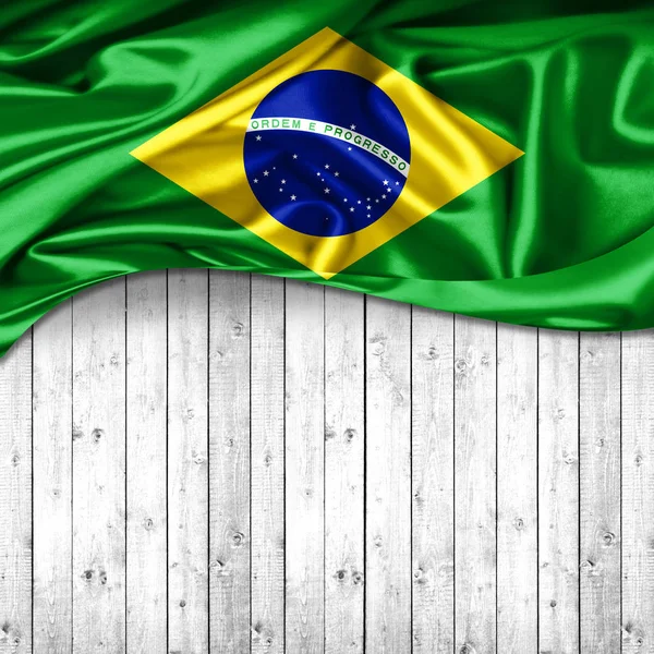 Vlajka Brazílie Kopií Prostor Pro Text Nebo Obrázky — Stock fotografie