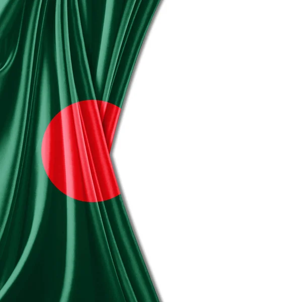 Bandera Bangladesh Con Espacio Copia Para Texto Sobre Fondo Blanco —  Fotos de Stock