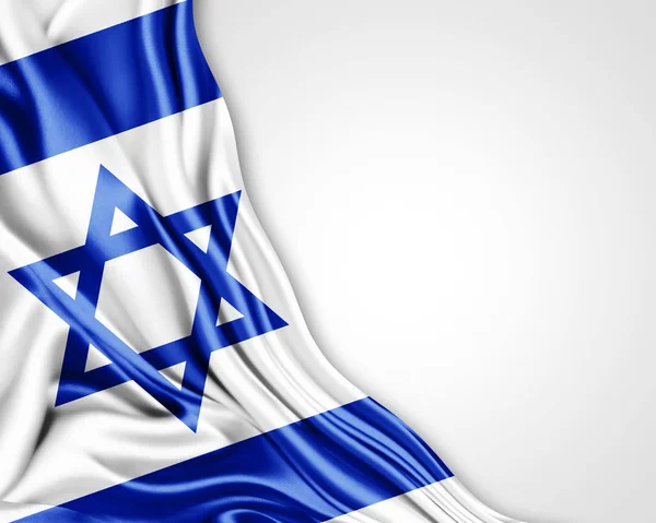 Israel Flagge Mit Kopierplatz Für Ihren Text Auf Weißem Hintergrund — Stockfoto