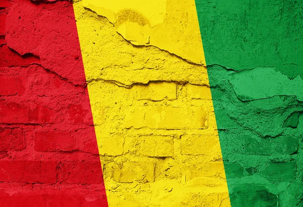 Прапор Гвінеї Намальовані Старі Стіни Текстур Ілюстрація — стокове фото