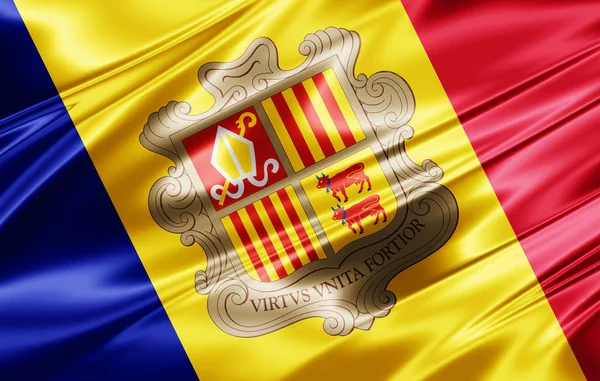 Bandeira Andorra Com Espaço Cópia Para Seu Texto Ilustração — Fotografia de Stock