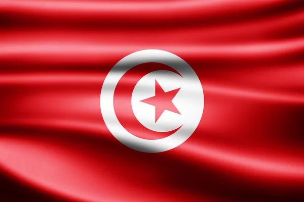 Tuniská Vlajka Kopií Prostor Pro Ilustraci Textu — Stock fotografie