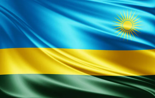 Flag of Rwanda with copy space for your text  - 3D illustration