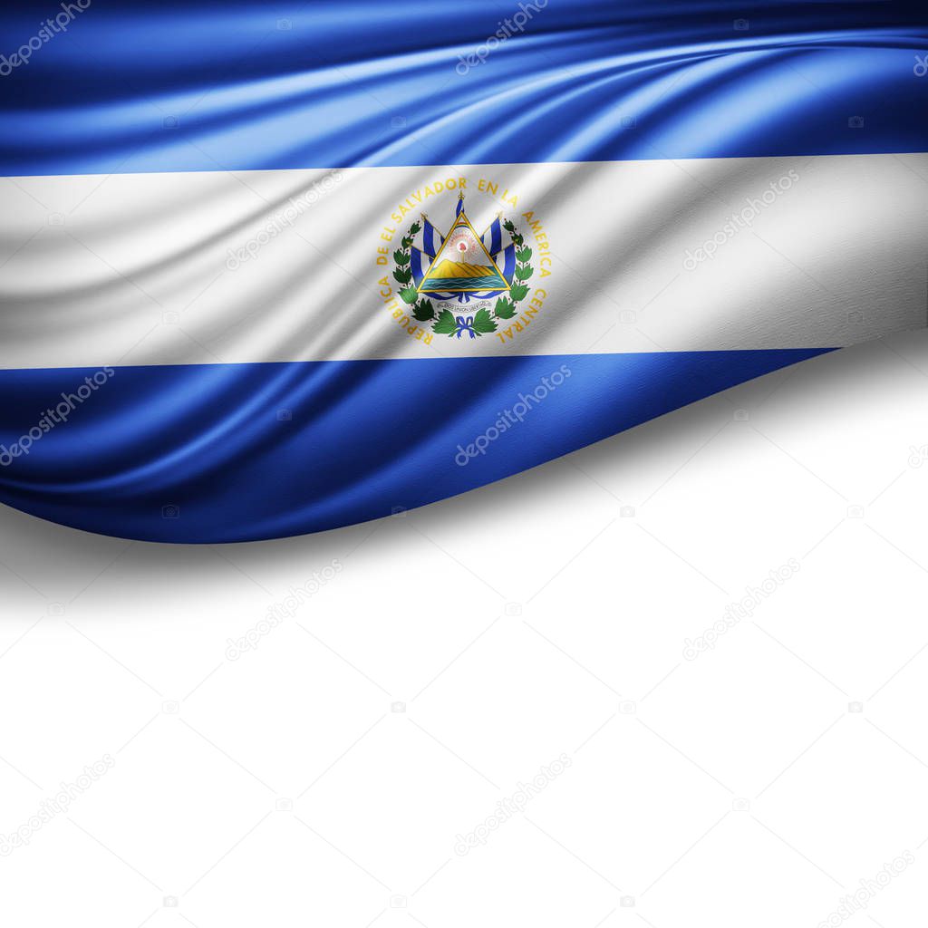 Flag of El Salvador  with copy space for your text  - 3D illustration    