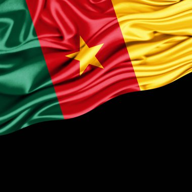 Kamerun bayrağı ile kopya alanı metin - 3d çizim için    