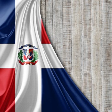 Metin - 3d illüstrasyon kopya alanı olan Dominik Cumhuriyeti bayrağı    