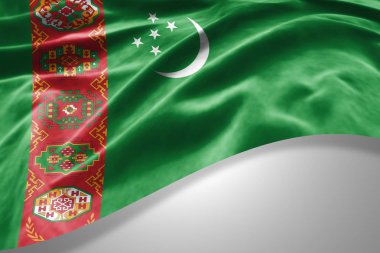 Türkmenistan bayrağı ile kopya alanı metin - 3d çizim için    