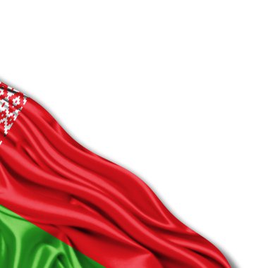 Beyaz arka plan - 3d çizim, metin kopyalama yeri olan Beyaz Rusya'nın bayrağı   