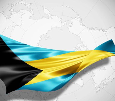 Bahamalar bayrağı ile kopya alanı metin - 3d çizim için    