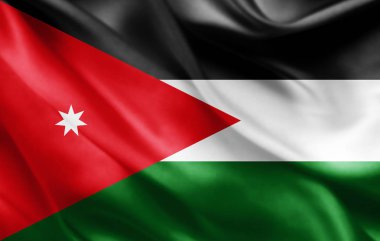 Kopya alanı için metin - 3d çizim ile Ürdün bayrağı    