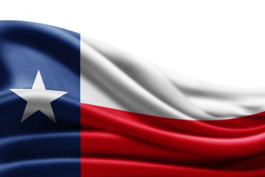  İpek kopya alanı için metin veya resim, beyaz arka plan ile Texas bayrağı 