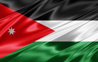 Kopya alanı için metin - 3d çizim ile Ürdün bayrağı    