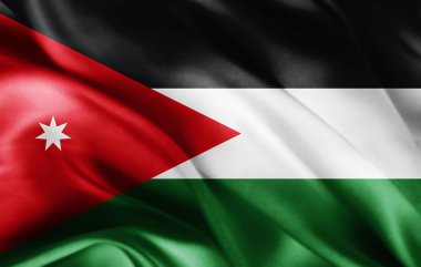 Kopya alanı için metin - 3d çizim ile Ürdün bayrağı    