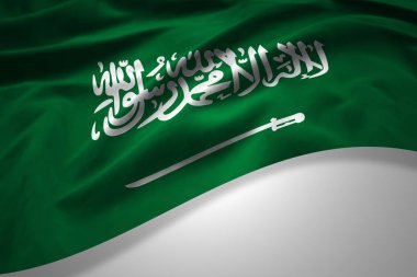 Suudi Arabistan bayrağı ile kopya alanı metin - 3d çizim için    