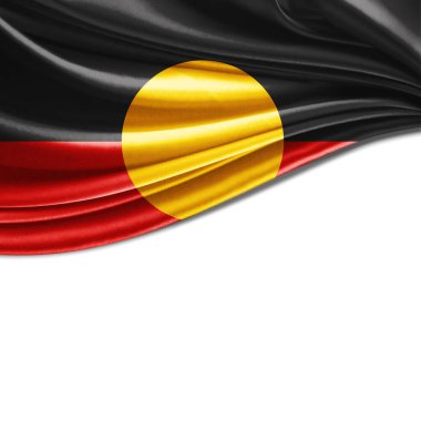 Aborjin Avustralya bayrağı ile kopya alanı metin - 3d çizim için    