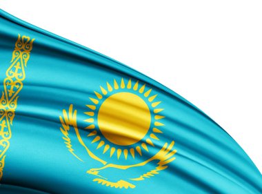 Kazakistan bayrağı ile kopya alanı metin - 3d çizim için    