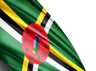 Dominika bayrağı ile kopya alanı metin - 3d çizim için    