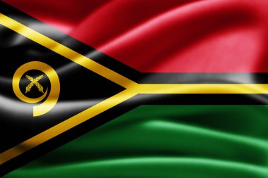 Vanuatu Cumhuriyeti bayrağı ile kopya alanı metin - 3d çizim için    