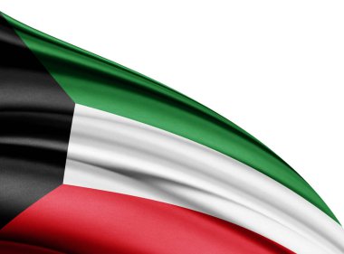 Kuveyt bayrağı ile kopya alanı metin - 3d çizim için    