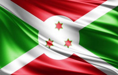 Burundi bayrağı ile kopya alanı metin - 3d çizim için    