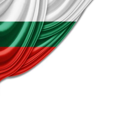 Bulgaristan bayrağı kopya alanı metni üzerinde beyaz arka plan - 3d çizim ile   