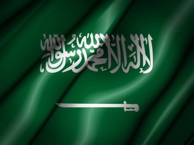 Suudi Arabistan bayrağı ile kopya alanı metin - 3d çizim için    