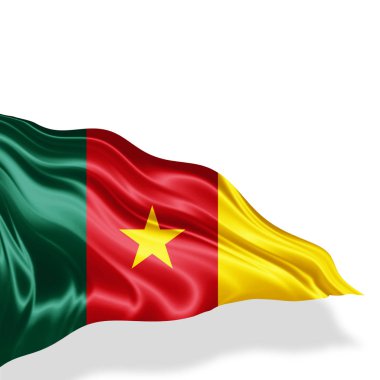 Kamerun bayrağı ile kopya alanı metin - 3d çizim için    