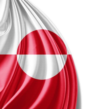 Grönland bayrakla kopya alanı metin - 3d çizim için    