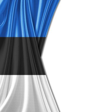 Estonya bayrağı ile kopya alanı metin - 3d çizim için    