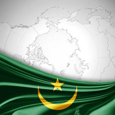 Moritanya bayrağı ile kopya alanı metin - 3d çizim için    