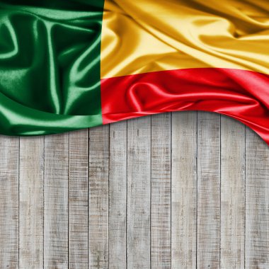 Benin bayrağı ile kopya alanı metin - 3d çizim için    