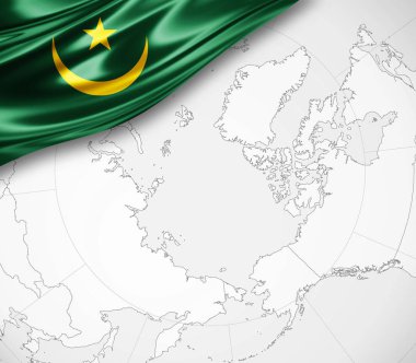 Moritanya bayrağı ile kopya alanı metin - 3d çizim için    