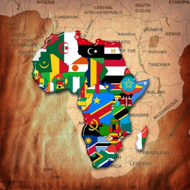 Afrika kıtası bayraklardan yapılmış, Illustration 