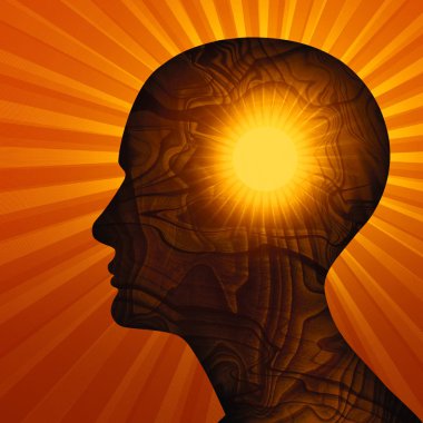  insan kafası, arka plan - 3d çizim