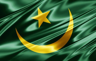 Moritanya bayrağı ile kopya alanı metin - 3d çizim için    