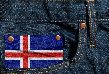  Kot pantolon - 3d çizim İzlanda bayrağı