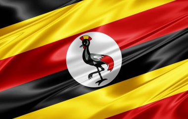 Uganda bayrağıyla kopya alanı metin - 3d çizim için    