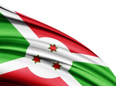 Burundi bayrağı ile kopya alanı metin - 3d çizim için    