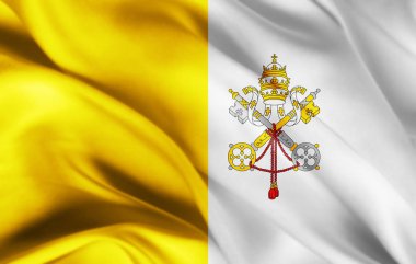 Vatikan bayrağı kopya alanı için metin veya görüntüleri - 3d çizim ile