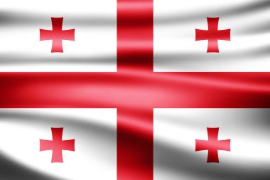 Kopya alanı için metin - 3d çizim ile Gürcistan bayrağı    