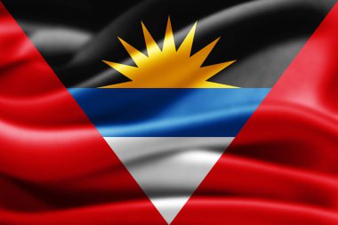 Antigua bayrağı ile kopya alanı metin - 3d çizim için    