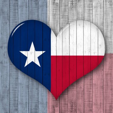 Metin veya görüntüler için kopya alanı ile kalp şeklinde Texas bayrağı 