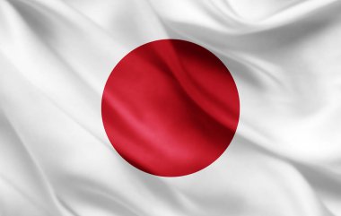 Japonya bayrağı ile kopya alanı metin - 3d çizim için    