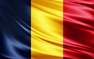 Çad bayrağı ile kopya alanı metin - 3d çizim için    