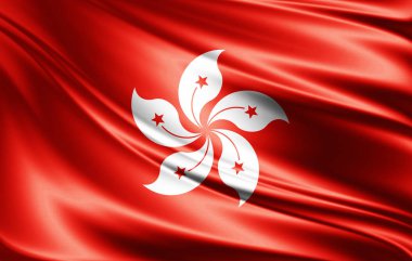 Hong Kong bayrağı ile kopya alanı metin - 3d çizim için    