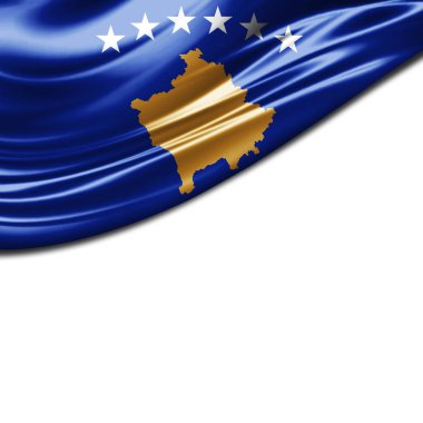 Kosova bayrağı ile kopya alanı metin - 3d çizim için    