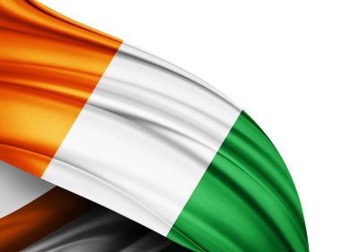 Fildişi Sahili bayrağı ile kopya alanı metin - 3d çizim için    