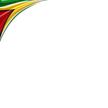 Guyana bayrağı kopya alanı metni üzerinde beyaz arka plan - 3d çizim ile   
